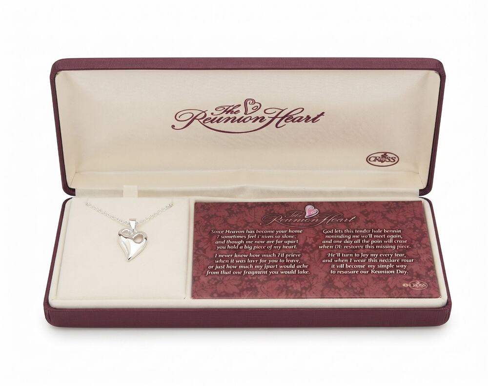The Reunion Heart Necklace Heart Pendant with Chain & Box Gift Cross